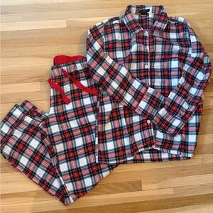 J. Crew Women's Plaid Pajama Set - Red, Black, White
